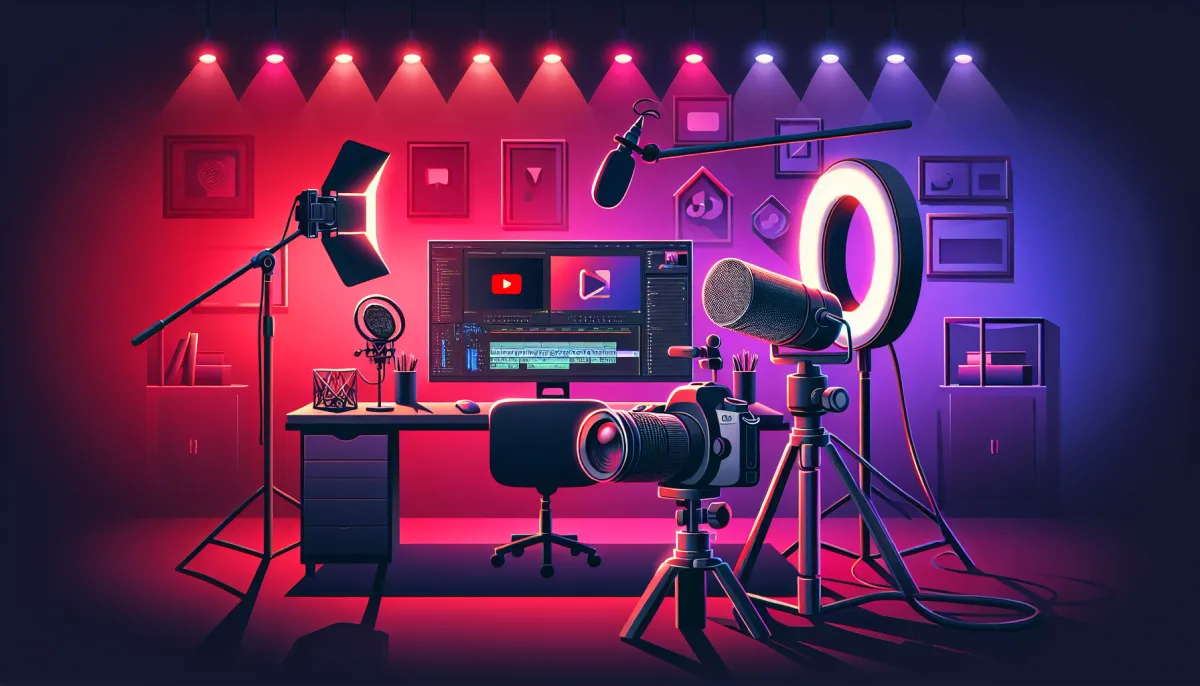 Setup de estudio profesional de los top YouTubers hispanohablantes en 2026